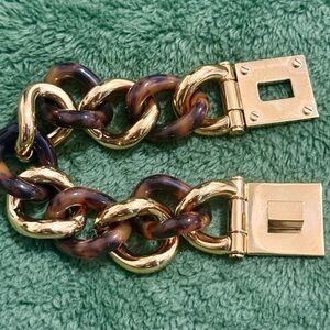 Michael Kors Gold Tortoise Large Chain Link Bracelet